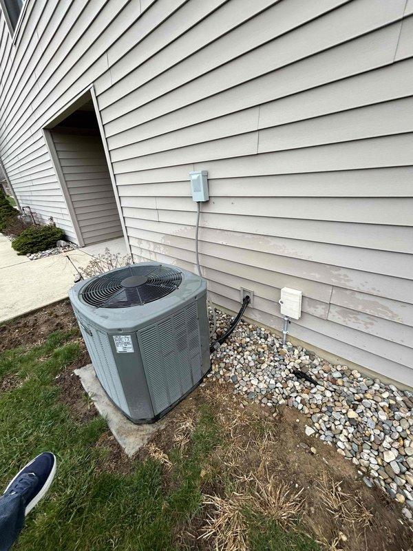 Provided comprehensive estimate for complete HVAC system replacement on 16-year-old equipment. Customer preparing for retirement and seeking to replace system before transitioning to fixed income. Assessed existing outdoor condenser unit and indoor Trane XR95 air handler, documented current system configuration, and presented replacement options to meet customer's timeline and budget planning needs.