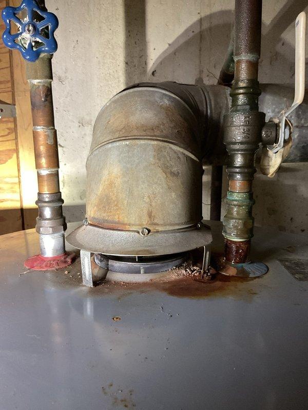 Performed complete flush service on 75-gallon gas-fired State ProLine water heater located in basement. Drained sediment buildup from tank bottom, flushed unit until water ran clear, and inspected all plumbing connections, copper supply lines, and pressure relief valve for proper operation. System returned to full operational status with improved efficiency.