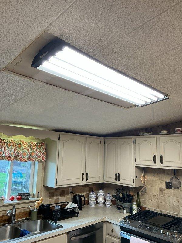 Responded to service call for kitchen light fixture installation assistance. Customer had removed existing fixture but was uncertain about proper wiring configuration for switch control. Assessed existing electrical connections at ceiling junction box, identified hot, neutral, and ground wires, and provided guidance on correct wiring method to ensure fixture operates properly with existing wall switch. Verified switch control functionality and confirmed safe installation of new light fixture in kitchen.