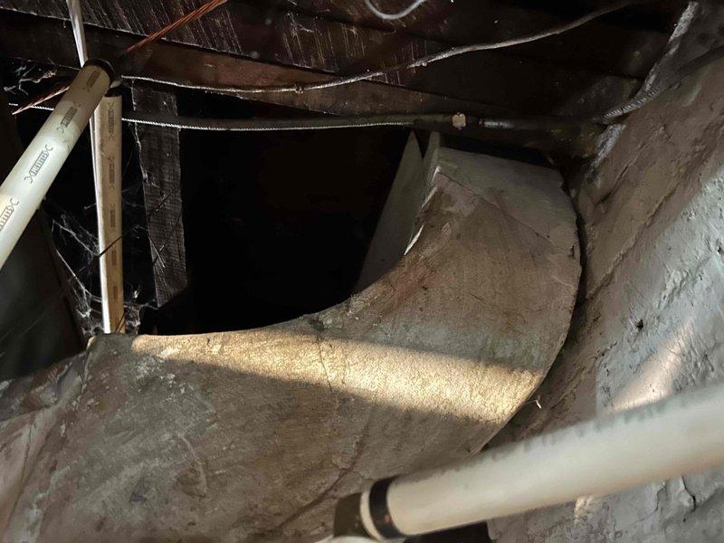 Conducted assessment for HVAC system expansion to second-story living space converted from attic. Evaluated existing basement furnace and ductwork configuration to determine feasibility of extending supply ducts to upper level, as current system provides minimal to no heating and cooling to converted space. Documented existing equipment and duct routing, noting complex basement ductwork network and limited accessibility through converted attic area, and provided estimate for new supply duct installation from basement to second floor.