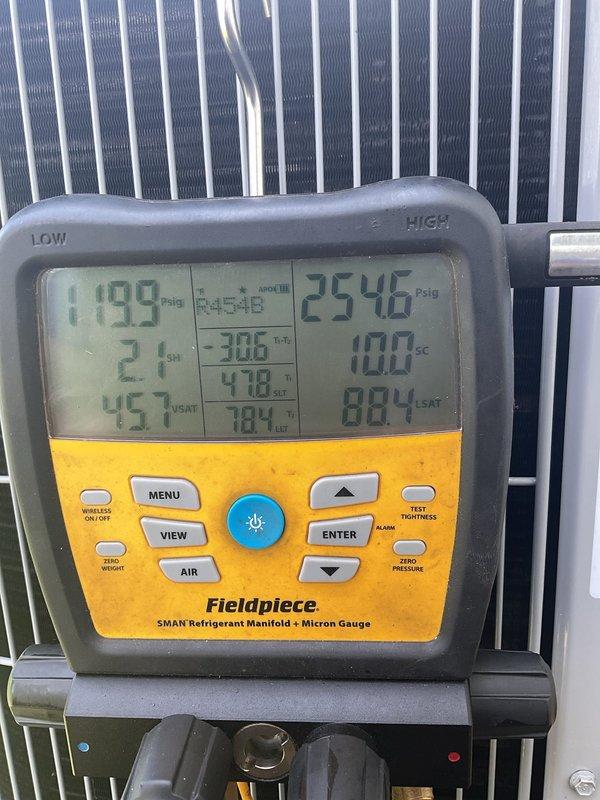 # HVAC Complete System Installation

Successfully completed full HVAC system replacement including installation of Carrier Comfort Series single-stage air conditioner (model 26SCA424N003), evaporator coil (model CVAVA3014XMA), and single-stage gas furnace (model 58SB0B070M14--12). Removed and recycled existing equipment from residential property.

## Equipment Installation

Installed outdoor condensing unit on new 2" PVC pad against exterior wall with proper clearances maintained. Mounted new electrical disconnect and whip for condenser power supply. Positioned evaporator coil and furnace indoors, completing changeout from existing 80% efficiency system. All equipment installed per manufacturer specifications and local code requirements.

## System Connections and Testing

Reconnected to existing refrigerant line set after performing thorough flush and pressure test to verify system integrity. Reconnected existing supply and return ductwork to new furnace plenum. Performed refrigerant 