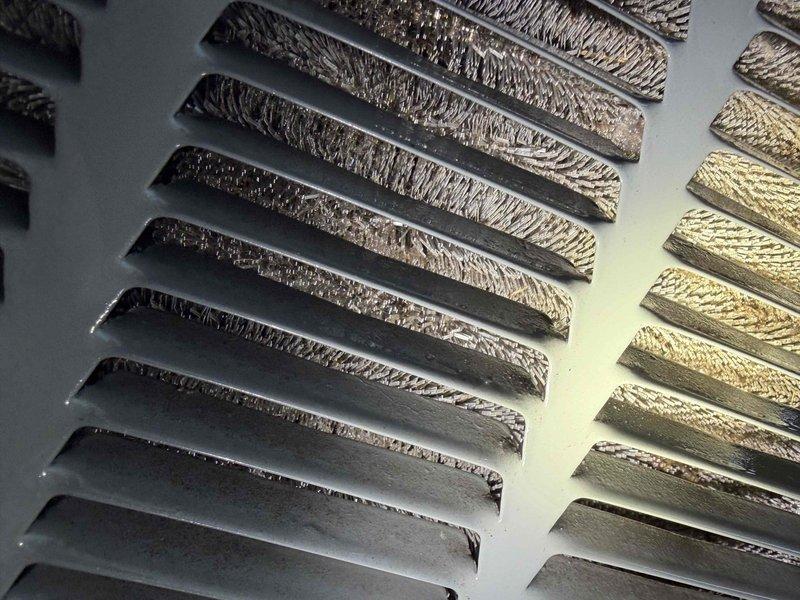 Completed first prepaid cooling maintenance visit on residential HVAC system. Upon inspection, discovered significant frost and ice accumulation on evaporator coil louvers, indicating potential airflow restriction, refrigerant charge issues, or system operating problems. Performed diagnostic testing using digital multimeter to measure electrical parameters and system performance values to identify root cause of freezing condition and ensure proper system operation.