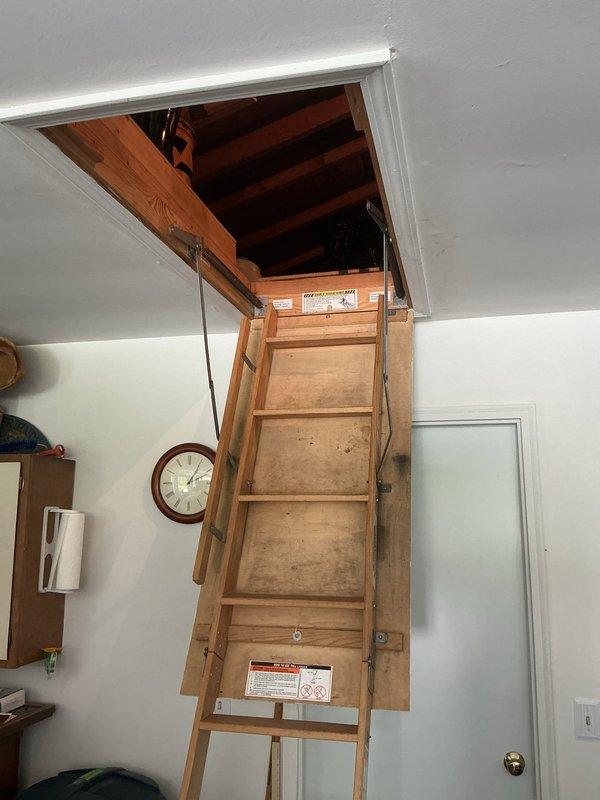 Technician conducted site assessment for HVAC system replacement. Evaluated existing outdoor unit location on concrete paver patio and inspected attic access point for indoor air handler installation. Documented current equipment placement and verified accessibility for new system installation, providing comprehensive replacement quote to customer.