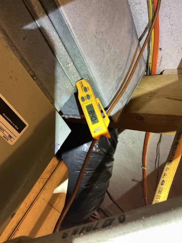 Responded to no cooling complaint on TRANE system less than 10 years old. Diagnosed failed control board preventing unit operation. Installed TRANE control board kit 18110 as replacement part. Performed temperature measurements at supply ductwork confirming system operation, with readings showing proper airflow and cooling function restored. System tested and verified operational upon completion.