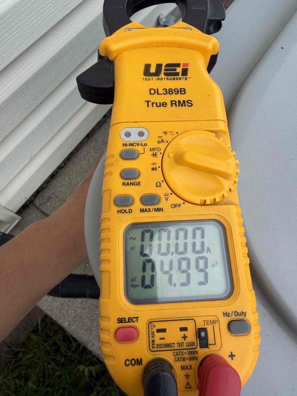 Completed first-visit air conditioning maintenance on Carrier HVAC system as part of membership agreement expiring in January 2027. Performed comprehensive inspection of cooling equipment, verified electrical measurements using clamp meter showing proper amperage readings, and documented system condition through photographs. All components operating within normal parameters with no immediate service needs identified.