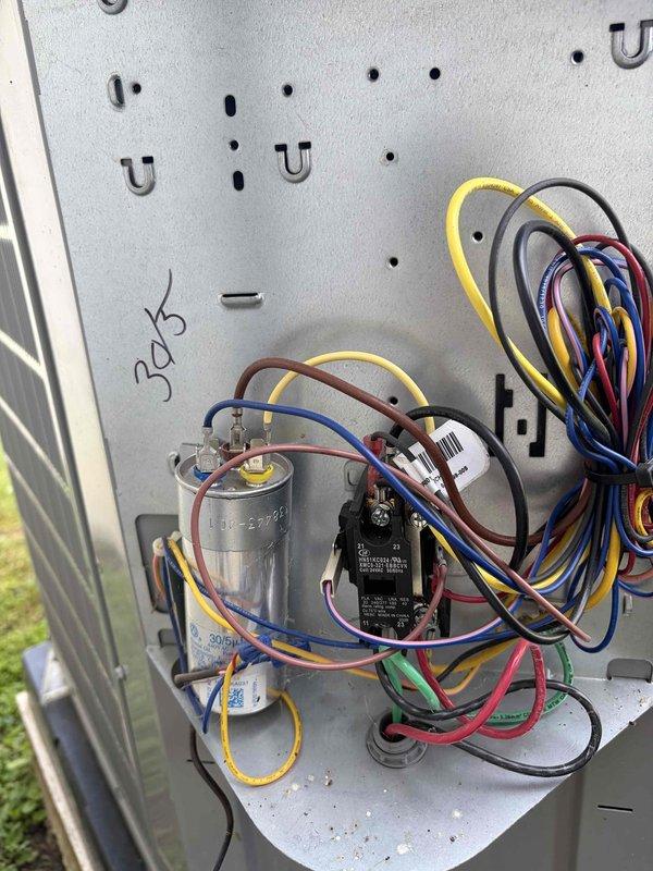 Completed first prepaid cooling maintenance visit on residential HVAC system. Performed comprehensive system inspection including electrical panel evaluation, capacitor testing with digital multimeter showing normal readings, and verification of contactor operation. All components functioning within manufacturer specifications with no deficiencies noted.