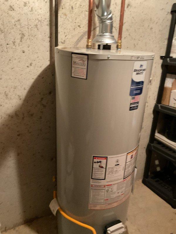 Successfully installed a 50-gallon natural gas water heater in the basement, including 8 feet of 3-inch galvanized flue pipe and appropriate copper supply connections with brass fittings. The installation required a two-person crew due to basement access constraints, and all work was completed under permit. Additionally, performed comprehensive plumbing maintenance inspection as part of the service visit, ensuring all residential plumbing systems were operating within specifications.