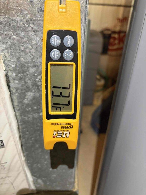 Completed scheduled air conditioning maintenance on cooling system. Performed comprehensive system diagnostics using digital multimeter to verify electrical readings and capacitor function, with measurements indicating proper voltage and capacitance levels. Utilized psychrometer to measure supply air temperature at 73°F, confirming adequate cooling performance. Inspected condenser coil fins and heat exchanger components for proper operation. System operating within normal parameters with maintenance agreement valid through June 2026.