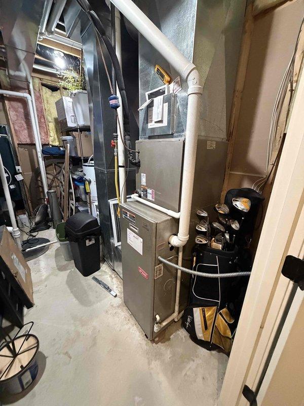 Responded to no cooling complaint on residential AC system. Upon arrival, found unit attempting to start but failing to operate. Performed diagnostic evaluation of system components including temperature measurements at supply register showing 70.2°F, confirming lack of cooling. Inspected indoor air handler, furnace, and associated refrigerant lines with gauges attached. Identified issue preventing compressor operation and restored system to proper cooling function.