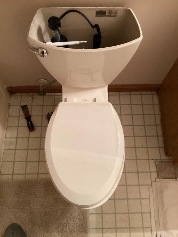 Responded to pre-sale home inspection requirements by resetting three toilets with new wax rings to ensure proper seals and prevent future leaks. Removed existing toilets, cleaned flange areas showing rust staining and corrosion from previous water exposure, installed new wax ring seals, and properly reinstalled and secured all three toilet units to manufacturer specifications. Work completed to satisfy inspection requirements prior to property closing.