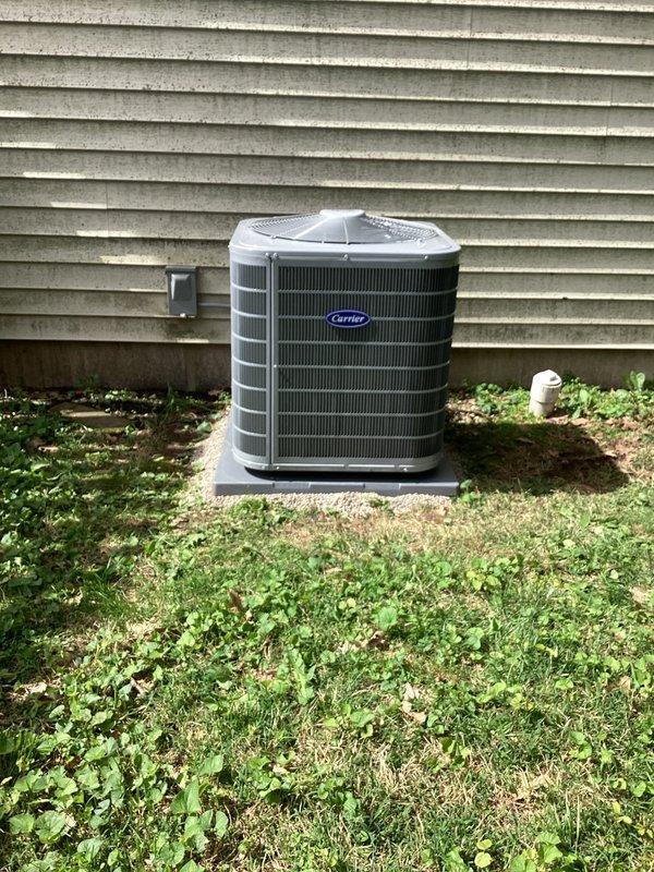 Completed full HVAC system installation including new Carrier outdoor condensing unit and evaporator coil. Reconnected system to existing line set after performing thorough flush and pressure test to ensure proper refrigerant flow and system integrity. Installed new 2-inch PVC condenser pad for outdoor unit placement, along with new electrical disconnect and whip for safe power connection. Reconnected all existing supply and return ductwork to new coil assembly. Removed and properly recycled old equipment in accordance with environmental regulations. Installed floor savers and performed complete cleanup of installation area. Conducted comprehensive system operation explanation and post-installation walk-through with quality assurance inspection by senior technician. Obtained all necessary permits and registered manufacturer warranty. System tested and verified operational with proper airflow, refrigerant charge, and electrical connections confirmed.
