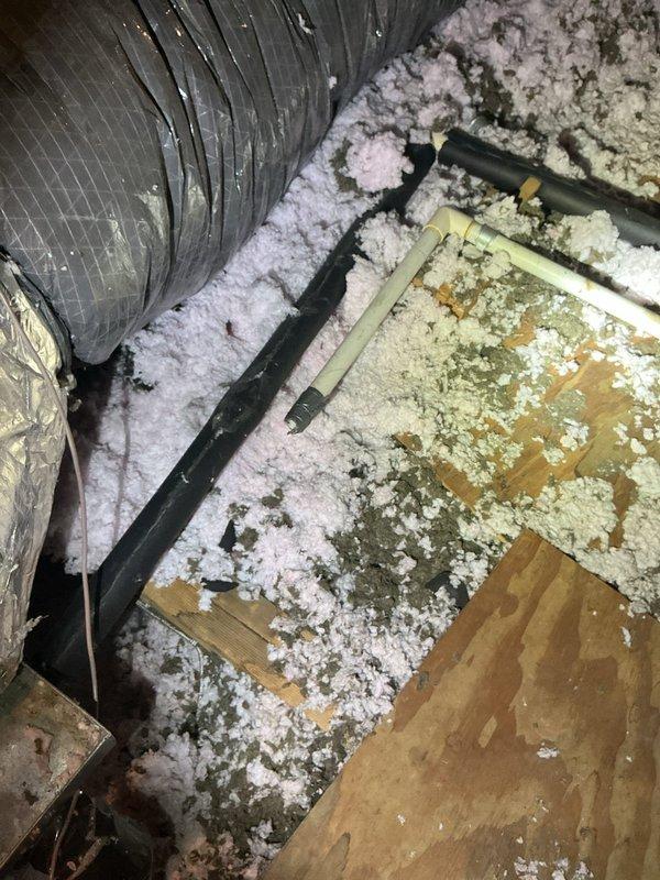Completed comprehensive assessment of existing HVAC system and attic conditions for full system replacement estimate. Inspected attic space, documenting current flexible ductwork installation, insulation levels, and structural accessibility for new equipment installation. Evaluated existing duct system integrity, insulation distribution across ceiling joists, and clearance requirements for replacement unit placement and service access.