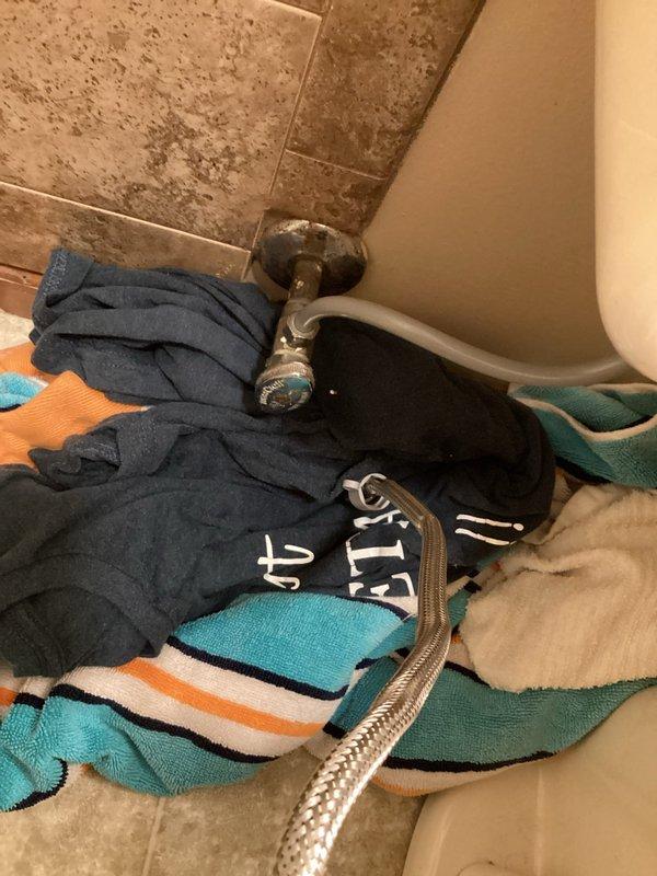 Responded to service call for toilet leaking at bidet fitting connection. Upon arrival, inspected water supply lines and shut-off valve assembly in bathroom corner where leak was reported. Replaced worn braided metal supply hoses that showed signs of age and deterioration at connection points. Tightened all fittings at bidet attachment point and verified proper seal at shut-off valve to eliminate external leakage. Tested system for leaks and confirmed repair successful with no visible water discharge outside toilet area.