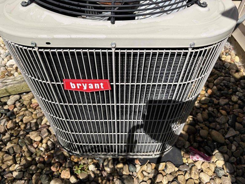 Completed comprehensive tune-up service on Bryant outdoor condensing unit. Performed standard maintenance procedures including inspection of electrical connections, refrigerant lines, condenser coil cleaning, fan motor operation verification, and overall system performance evaluation. Unit found in good operating condition with no immediate repairs required.