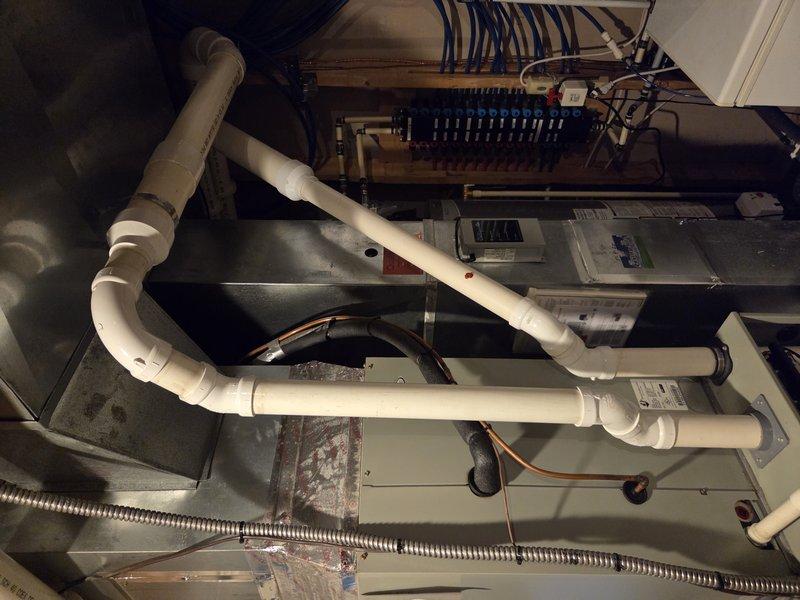 Completed scheduled air conditioning maintenance inspection on cooling system. Performed comprehensive evaluation of HVAC equipment, air handler, refrigerant lines, condensate drainage system, and electrical connections. All components found operating within normal parameters, PVC condensate lines clear and draining properly, and system ready for continued seasonal operation through current maintenance agreement expiration.