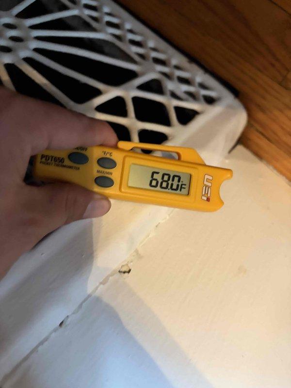 Completed first annual air conditioning maintenance visit on wall-mounted HVAC unit. Performed standard cooling system diagnostics including temperature differential measurements, recording supply air temperature of 54°F and return air temperature of 68°F, confirming proper system operation and adequate cooling performance. Maintenance agreement activated and valid through May 2027, with heating maintenance visit previously scheduled separately.