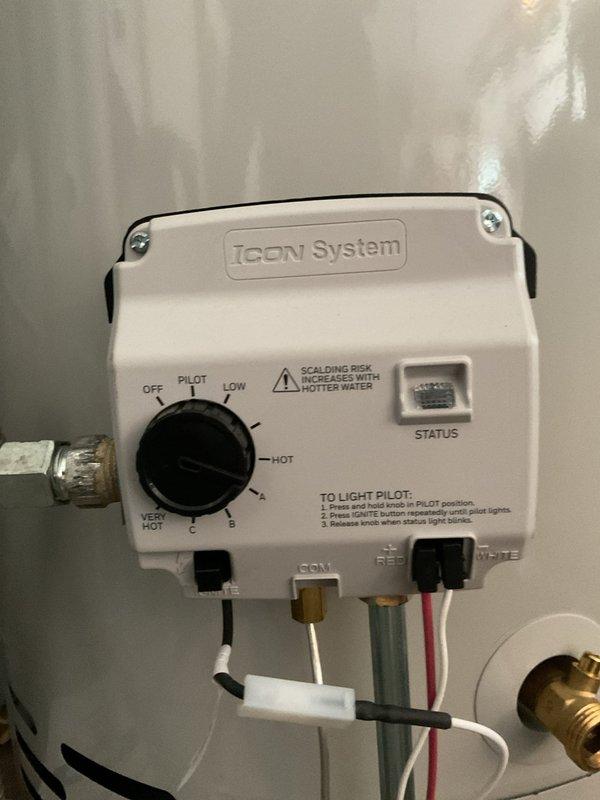 Responded to warranty call for calcium buildup clogging fixtures following water heater replacement. Upon initial inspection, assessed kitchen and half bath faucets and found blue-colored buildup on kitchen sprayer screen, which was cleared. Tested water hardness on hot and cold lines, measuring approximately two grains, confirming water softener functioning properly. After consultation with technical support, determined factory-installed aluminum anode rod was defective and causing the issue. Ordered Bradford White replacement segmented magnesium anode rod (part #415-55486-00) and returned on scheduled appointment to complete installation. Replaced defective aluminum anode rod with magnesium segmented anode rod in water heater to resolve calcium buildup issue under warranty.