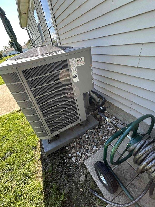 Conducted site assessment for air handler replacement and water softener installation at residential property. Inspected existing outdoor condensing unit with visible refrigerant lines and documented current system configuration. Evaluated electrical panel showing signs of moisture damage and corrosion, noting potential electrical service considerations for new equipment installation. Provided comprehensive replacement estimate covering air handler upgrade and water softener system integration with existing HVAC infrastructure.