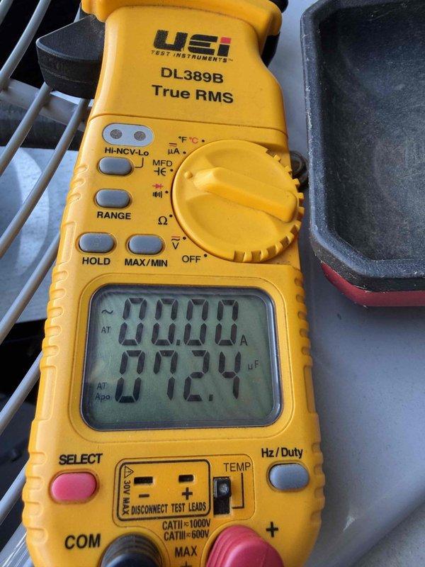 Completed first part of annual cooling season preventive maintenance on air conditioning system. Performed electrical diagnostics using digital multimeter to verify proper voltage and amperage across system components. Measured and documented operating temperatures with infrared thermometer to confirm unit running within manufacturer specifications.