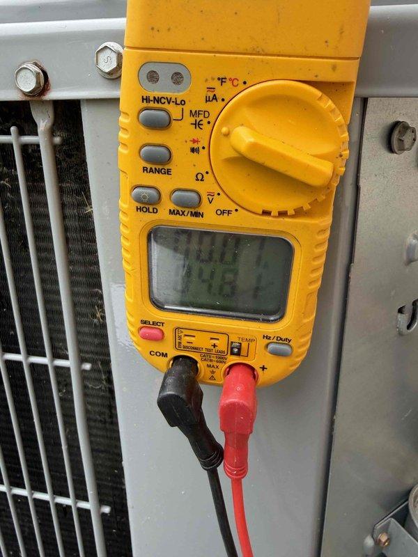 Performed routine maintenance on residential air conditioning system for monthly membership plan. Conducted comprehensive electrical diagnostics using digital multimeter to verify proper voltage and amperage readings at compressor and contactor assembly. Inspected outdoor condensing unit components, tested electrical connections, and confirmed system operational parameters were within manufacturer specifications.