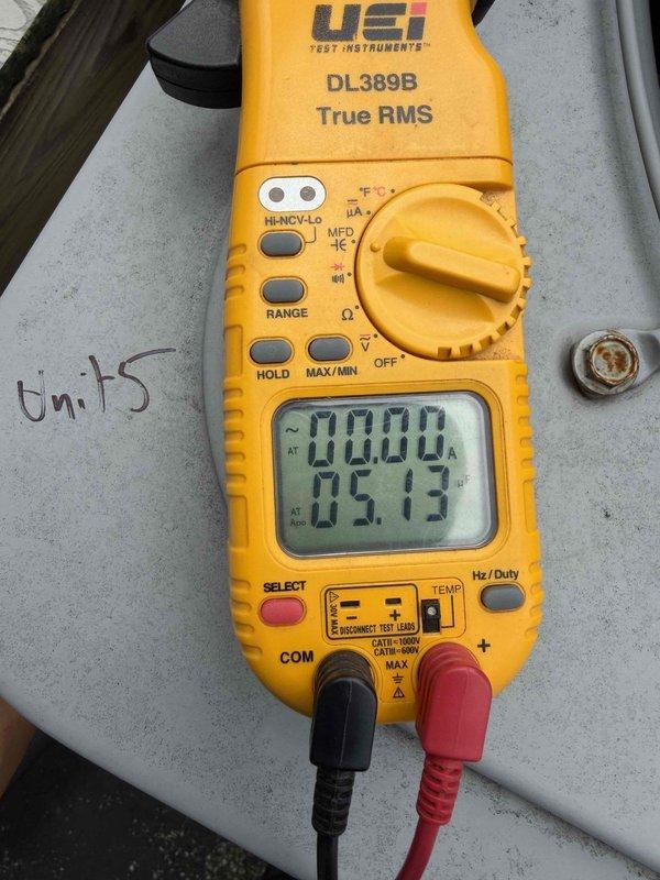 Completed first prepaid preventive maintenance visit on commercial cooling system consisting of 7 AC units equipped with 1-inch filters. Performed comprehensive inspection and testing of all units, including electrical diagnostics using digital multimeter to verify proper voltage and amperage readings. Documented filter specifications and unit identifications for future service reference, creating filter list for ongoing maintenance program. All units inspected and found operational at time of service.