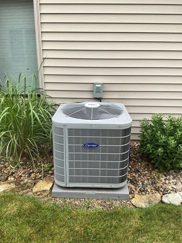 Completed final prepaid cooling maintenance visit on Carrier HVAC system. Performed comprehensive inspection of indoor furnace/air handler unit and outdoor condenser unit, verified proper operation of all components, checked refrigerant levels, inspected ductwork connections, and confirmed system functionality. All equipment found operating within normal parameters with no issues identified.