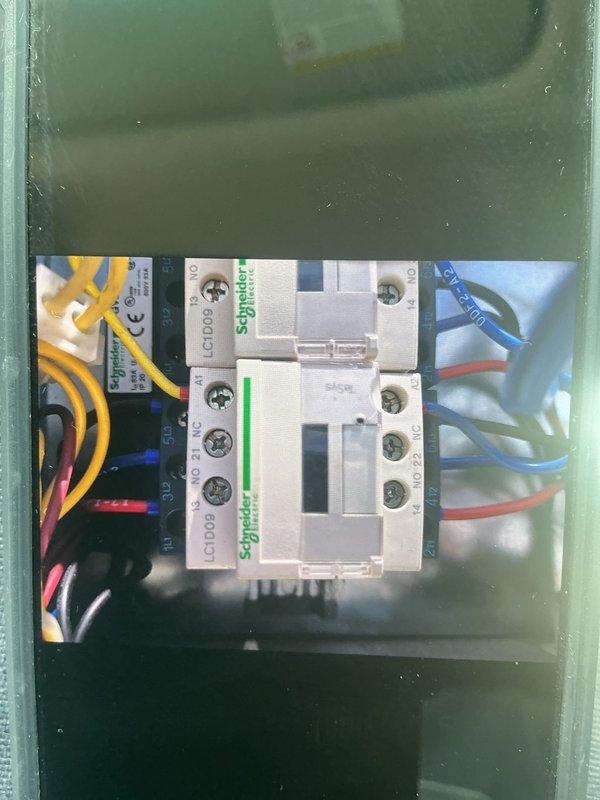 Replaced failed control board and contactor in commercial HVAC unit. Installed new Schneider Electric contactor with proper wire terminations, ensuring all electrical connections were secure and system operational. Unit tested successfully upon completion with all controls functioning as designed.