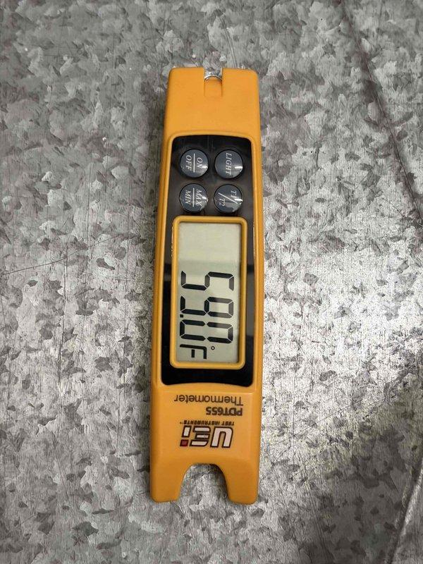 Completed monthly maintenance visit for residential cooling system. Performed comprehensive inspection of furnace and air conditioning equipment, verified proper operation of all components, checked air filter condition, and measured system temperatures. Ambient temperature reading of 57.0°F was recorded during inspection. All ductwork connections, electrical components, and control systems were examined and found to be functioning within normal parameters. Discussed scheduling future heating system maintenance visit with customer for later in the year.