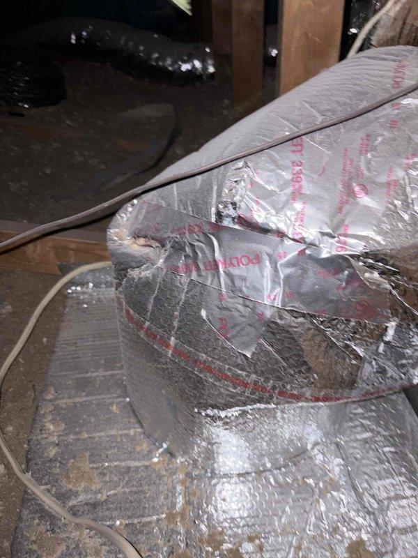 Responded to emergency call for water leaking from attic air handler unit causing active flooding and ceiling damage. Upon arrival, inspected HVAC system in attic and identified clogged condensate drain line as source of water intrusion. Cleared blockage from primary drain line, verified proper drainage flow, and inspected drain pan for damage. Tested system operation to confirm proper cooling function and condensate removal. Educated customer on importance of regular drain line maintenance to prevent future occurrences.