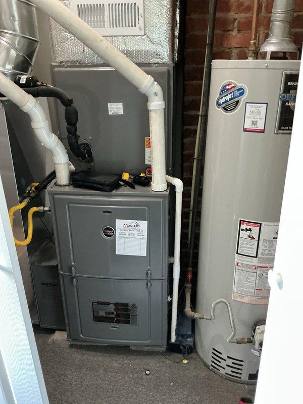 Completed scheduled preventive maintenance on residential cooling system. Performed comprehensive inspection of outdoor condenser unit including cleaning of coils, verification of refrigerant levels, electrical connections, and fan motor operation. Inspected indoor furnace and air handler components, checked condensate drain system, replaced air filter, and verified proper airflow throughout the system to ensure optimal cooling performance for the upcoming season.