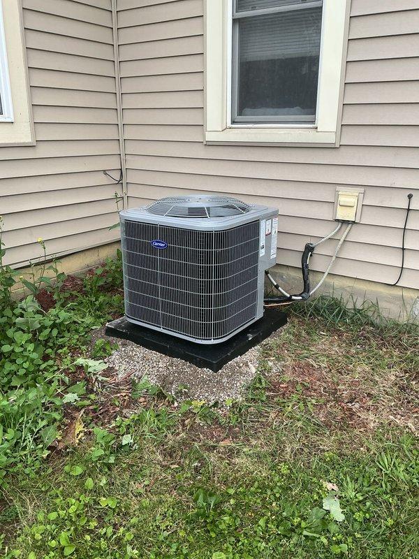 Completed upgrade from 2-ton to 2.5-ton outdoor condensing unit at residential property. Successfully installed new equipment, established refrigerant charge, verified system pressures and temperatures within manufacturer specifications, and confirmed proper operation of all components.