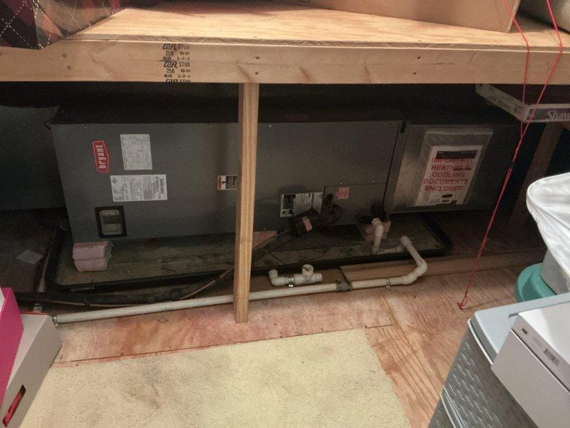 Conducted on-site evaluation for heat pump and air handler replacement estimate. Assessed existing Bryant outdoor condensing unit located in side yard service area and dual air handling units installed in attic space. Documented current equipment configuration, installation conditions, and provided comprehensive replacement system recommendations to customer.