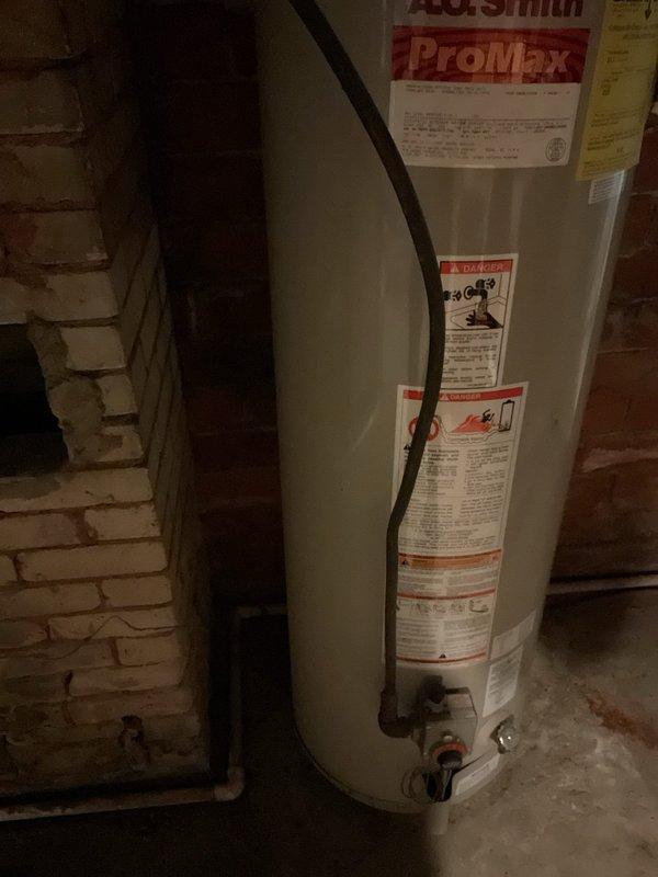 Performed estimate for replacement of aging A.O. Smith ProMax gas water heater located in basement. Unit is currently operational but nearing end of service life prior to home sale. Assessed existing installation including gas connections, venting, and plumbing connections. Additionally provided pricing for installation of customer-supplied bathroom faucet in upstairs bathroom and evaluated kitchen faucet experiencing splatter issues requiring adjustment or replacement.