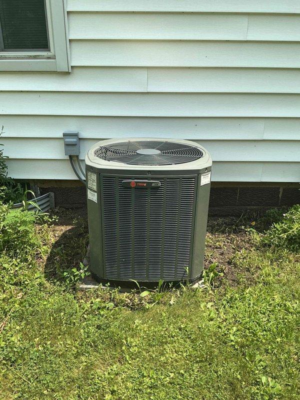 Completed final prepaid cooling maintenance visit on Trane outdoor condenser unit and Carrier indoor furnace system. Performed comprehensive system inspection, verified proper operation of all components, checked refrigerant levels, cleaned condenser coils, and confirmed adequate airflow through both indoor and outdoor units. System operating within normal parameters with no issues identified.