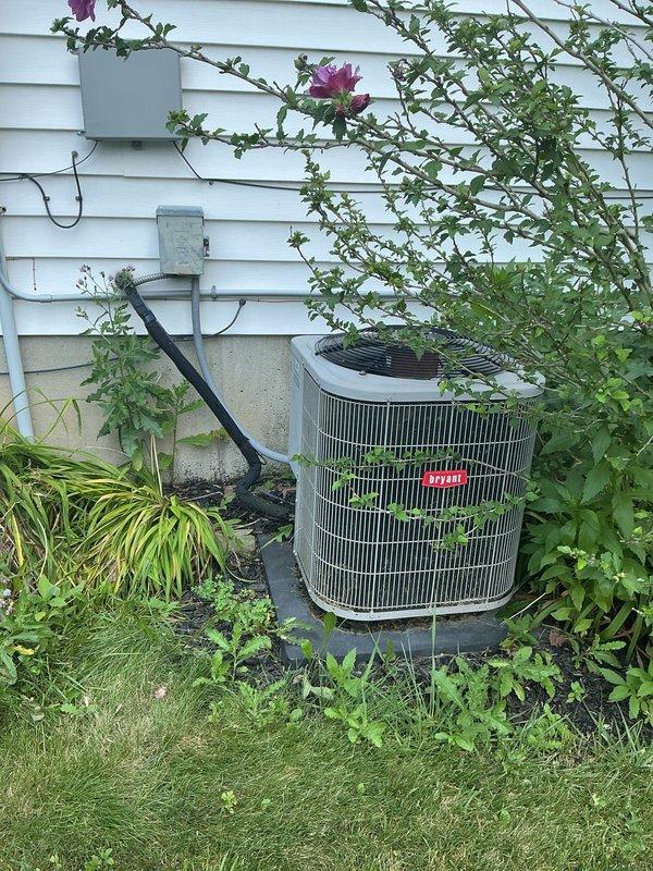 Responded to no cooling call and performed system evaluation. Assessed existing outdoor condenser unit and indoor furnace installation for replacement estimate. Documented current equipment conditions including outdoor AC unit with visible wear and indoor furnace cabinet assembly to provide comprehensive replacement options for both heating and cooling systems.