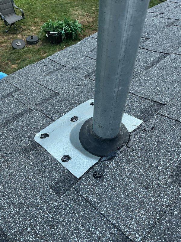 Responded to emergency service call for damaged overhead electrical service caused by fallen tree. Removed and replaced damaged weatherhead riser assembly and installed new meter base to restore safe electrical service to residence. All work completed to current NEC standards with proper weatherproofing and secure mounting hardware.