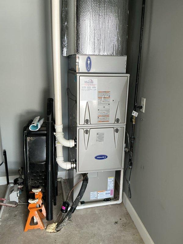 Responded to gas odor complaint at residential property where utility company had identified leaks at furnace union connection and gas control valve. Inspected Carrier furnace system installed in 2023, confirmed leak locations, and performed necessary repairs to gas connections. Verified system integrity, conducted leak testing, and restored furnace to safe operating condition.