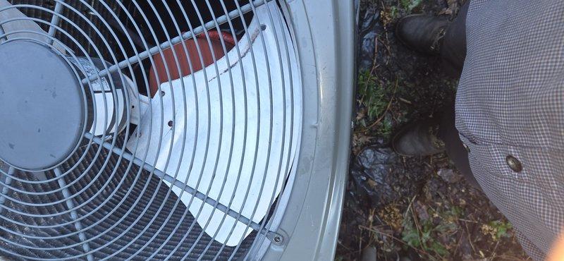 Completed heat pump tune-up in cooling mode on outdoor condensing unit. Performed comprehensive inspection of compressor, fan motor, and electrical components. Cleaned condenser coils to remove debris and vegetation buildup, improving heat transfer efficiency. Verified proper refrigerant levels and system pressures. Tested fan operation and confirmed adequate airflow through protective grille. Inspected unit housing and mounting pad for stability. System operating within manufacturer specifications upon completion.