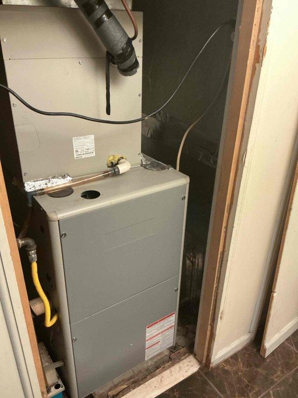 Completed final prepaid cooling maintenance visit on residential HVAC system. Performed comprehensive inspection of furnace/air handler unit, verified proper operation of all mechanical components, checked electrical connections and gas line integrity, and confirmed ductwork connections were secure. System operating within normal parameters with no issues identified.