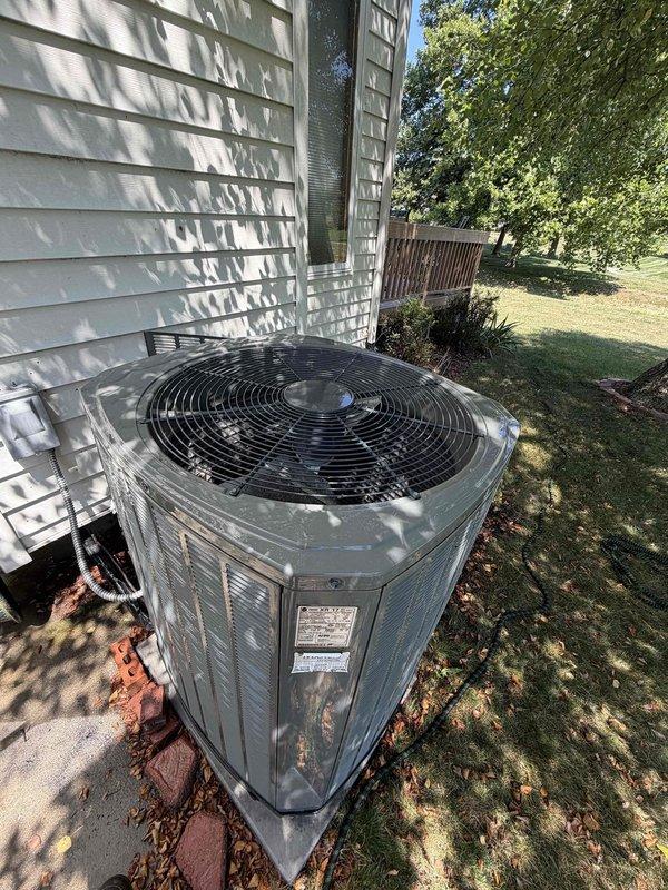 Completed comprehensive air conditioning tune-up on residential outdoor condensing unit. Performed full system diagnostics including electrical measurements, verified proper voltage and amperage readings, inspected condenser coil and fan operation, and confirmed unit is operating within manufacturer specifications. Discussed preventative maintenance club membership benefits with customer per their expressed interest.