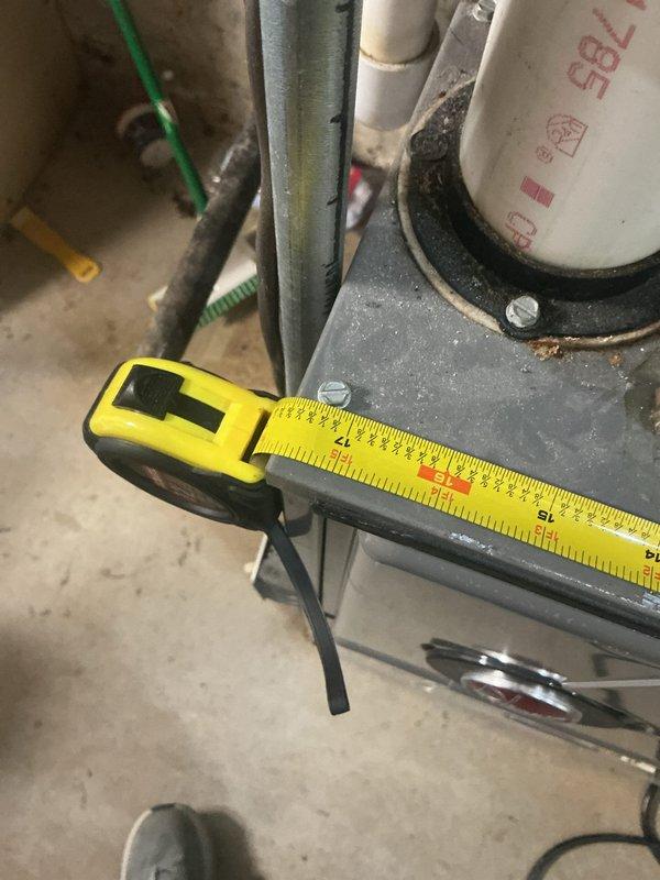 Performed on-site assessment for gas furnace replacement following flood damage to existing unit. Took detailed measurements of current HVAC equipment and mechanical room layout to determine proper sizing and clearance requirements for new furnace installation. Documented existing system configuration including humidifier control and thermostat setup for replacement planning and provided comprehensive estimate for new gas furnace system.