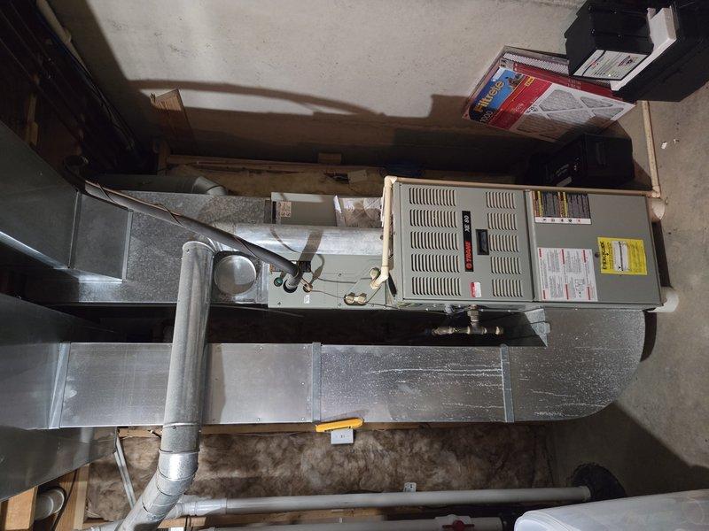 Completed comprehensive cooling maintenance and tune-up on an 11-year-old air conditioning system with basement-mounted furnace and outdoor condenser unit located on wooden deck. Performed full system inspection, cleaned condenser coils, checked refrigerant levels and pressures, tested electrical components and connections, verified proper airflow through ductwork, and confirmed optimal system operation. All components functioning within manufacturer specifications upon completion.