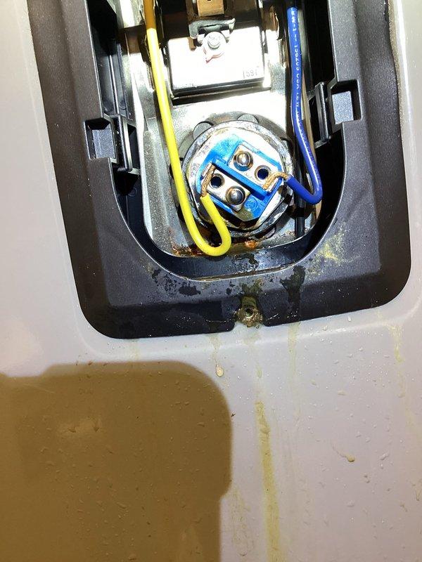 Responded to emergency service call for no hot water at kitchen sink in baby care area. Upon arrival, inspected water heater system and associated plumbing connections. Examined gas supply lines, shut-off valves, pressure regulator, and flexible supply lines connected to tanked water heater unit. Verified proper operation of gas control valves including red-handled and blue-handled shut-offs. Inspected electrical connections and wiring terminals at junction box. Tested hot water distribution system and confirmed restoration of hot water flow to kitchen sink fixture. All safety checks completed and system returned to normal operation.