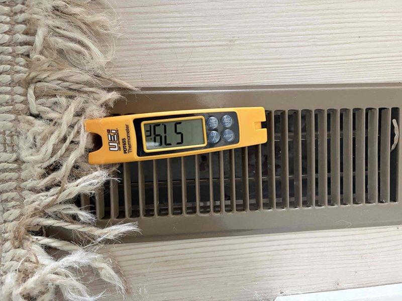 Completed comprehensive tune-up and maintenance on two geothermal HVAC systems. Performed system diagnostics, measured supply air temperature at 96.25°F and return air temperature at 53.0°F, verified proper airflow through registers, and inspected thermostat operation and calibration. Both geothermal units are operating within normal parameters with adequate temperature differential across the systems.