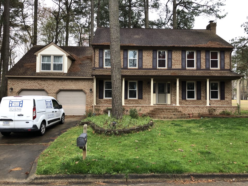 Chesapeake, VA - Better View install of new premium energy efficient vinyl windows with tan pvc coil stack in Chesapeake by the Golf Club. If you need an efficient update just give us a call at (757)689-6210. Chesapeake, VA - Better View install of new premium energy efficient vinyl windows with tan pvc coil stack in Chesapeake by the Golf Club. If you need an efficient update just give us a call at (757)689-6210.