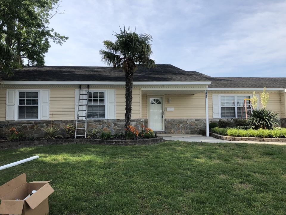 Virginia Beach, VA - Better View install of gutters in VB by Bow Creek Golf Course. From gutter and trim to doors and more call Better View at (757) 689-6210. Virginia Beach, VA - Better View install of gutters in VB by Bow Creek Golf Course. From gutter and trim to doors and more call Better View at (757) 689-6210.
