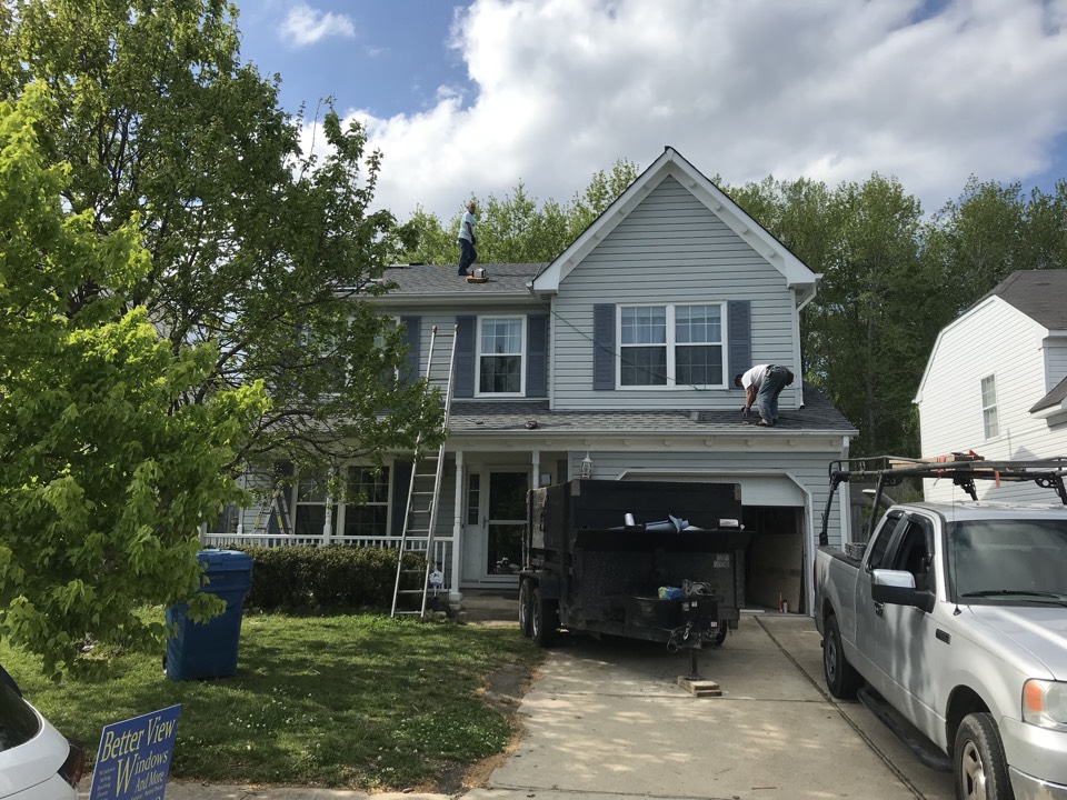 Virginia Beach, VA - Installing a new roof with Atlas shingles in Buckner Farms. Virginia Beach, VA - Installing a new roof with Atlas shingles in Buckner Farms.