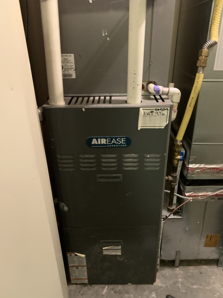 Performed preventive maintenance on Air Ease Gas Furnace. 