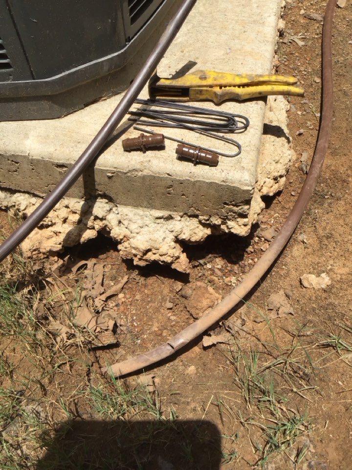 Lewisville, TX - Repairing a cut 17 mm drip line and staking it down, sod will be put down after this repair Lewisville, TX - Repairing a cut 17 mm drip line and staking it down, sod will be put down after this repair