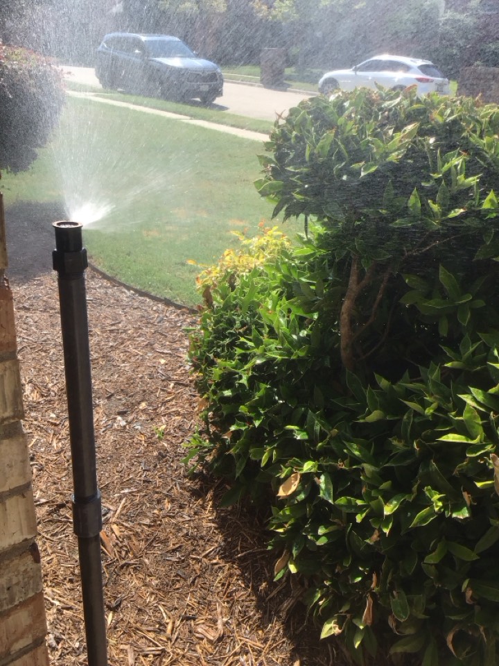 Lewisville, TX - Using an8” extension on this riser using rain bird and spears products Lewisville, TX - Using an8” extension on this riser using rain bird and spears products